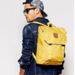 Рюкзак Kanken Foldsack No 1 Yellow на человеке