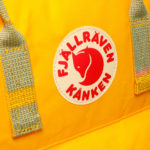 Рюкзак Канкен Классик желтый с полосатыми ручками логотип