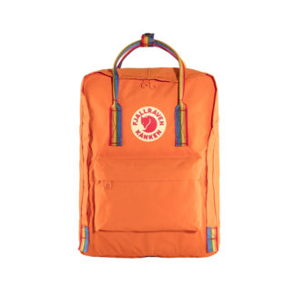 Оранжевый рюкзак Канкен с радужными ручками спереди